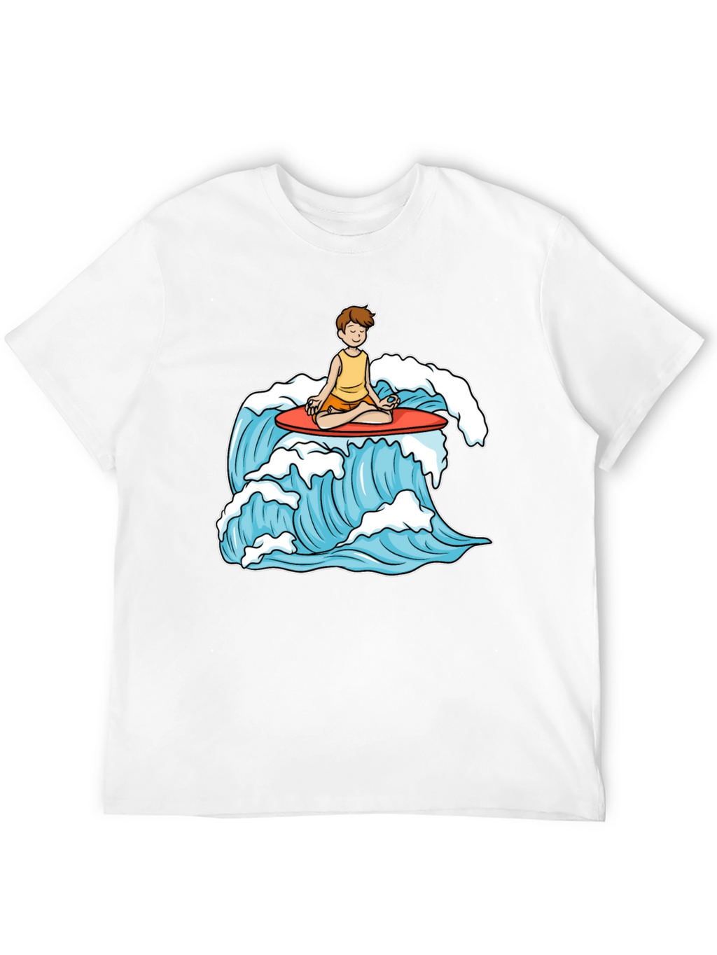 Zen Surfer T-Shirt - Meditating on Waves