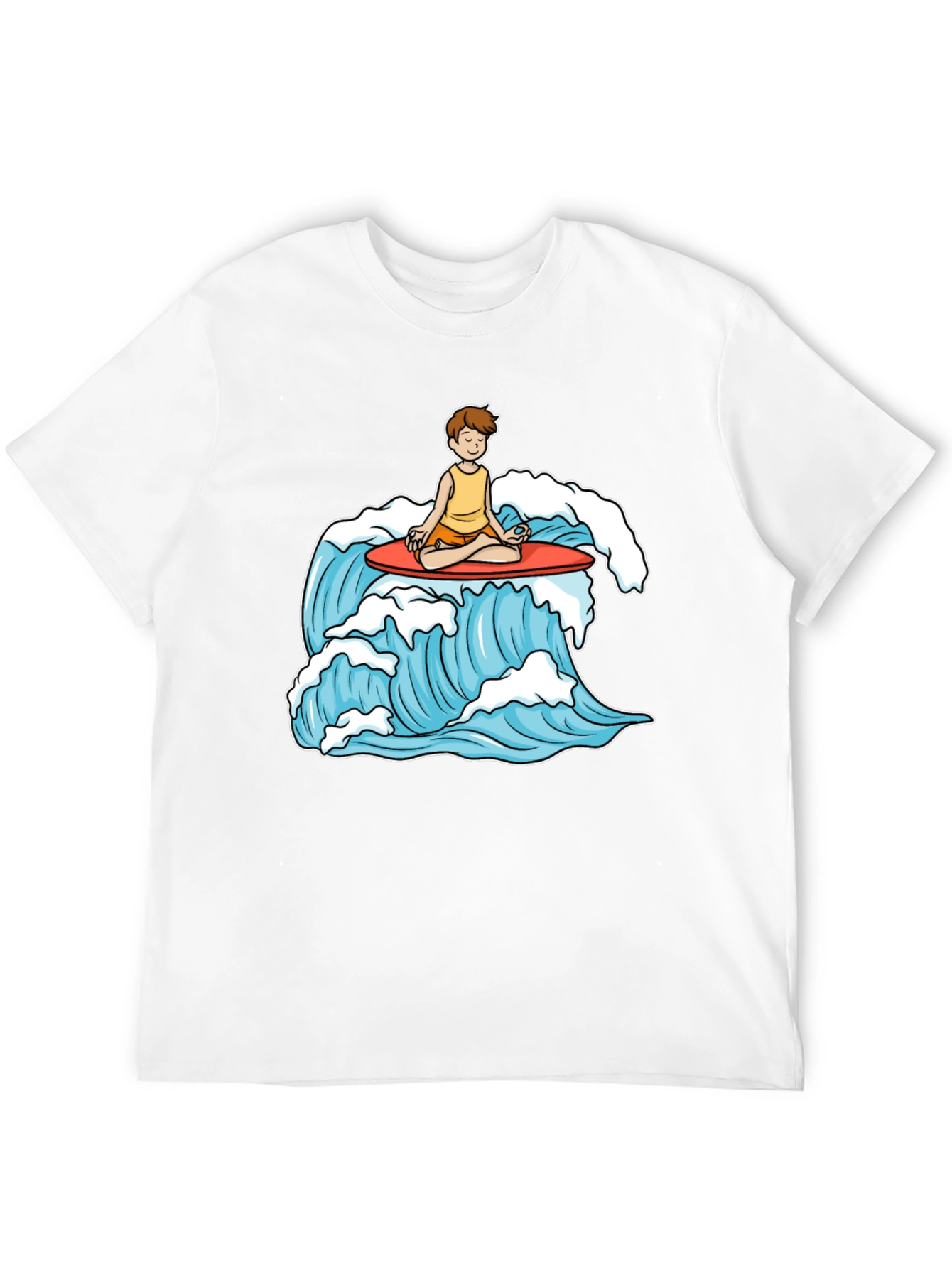 Zen Surfer T-Shirt - Meditating on Waves