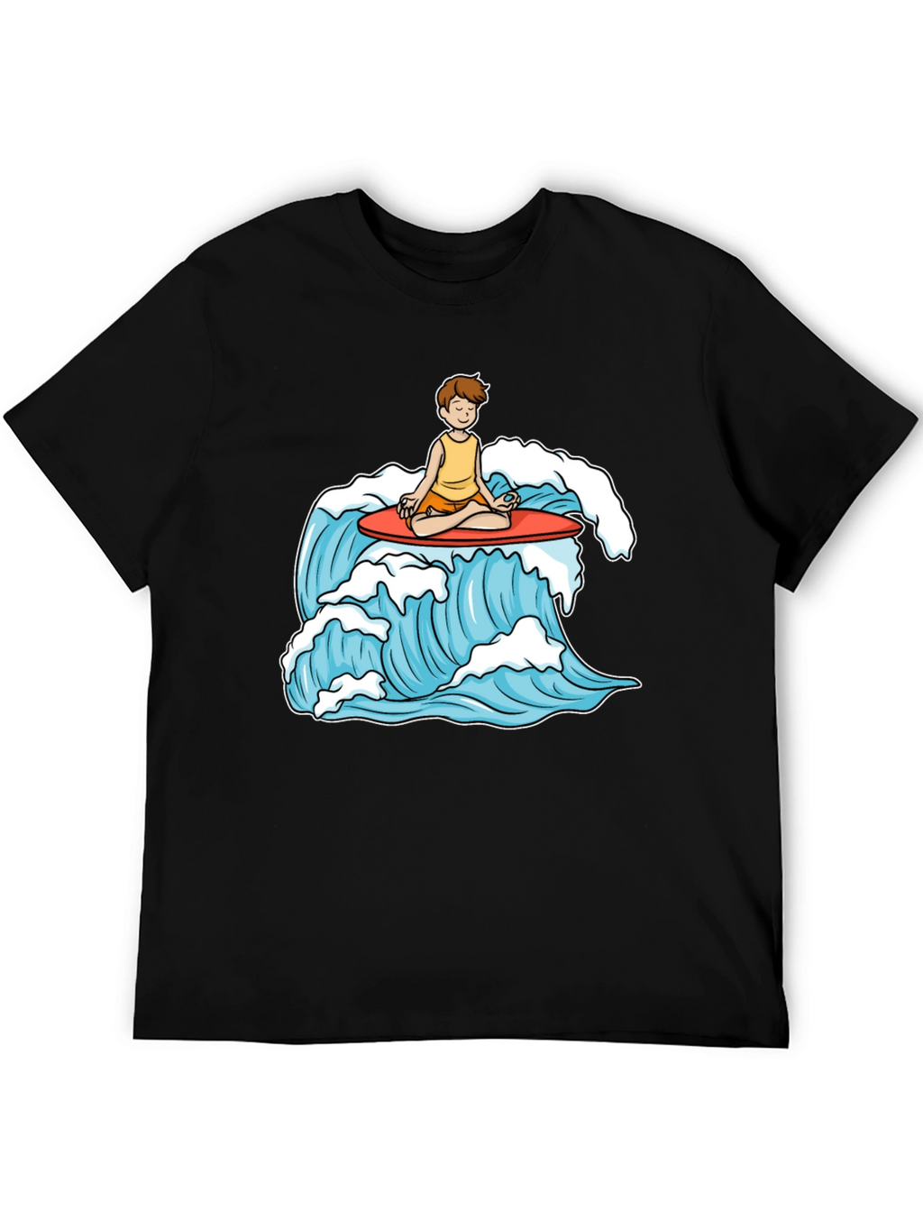Zen Surfer T-Shirt - Meditating on Waves