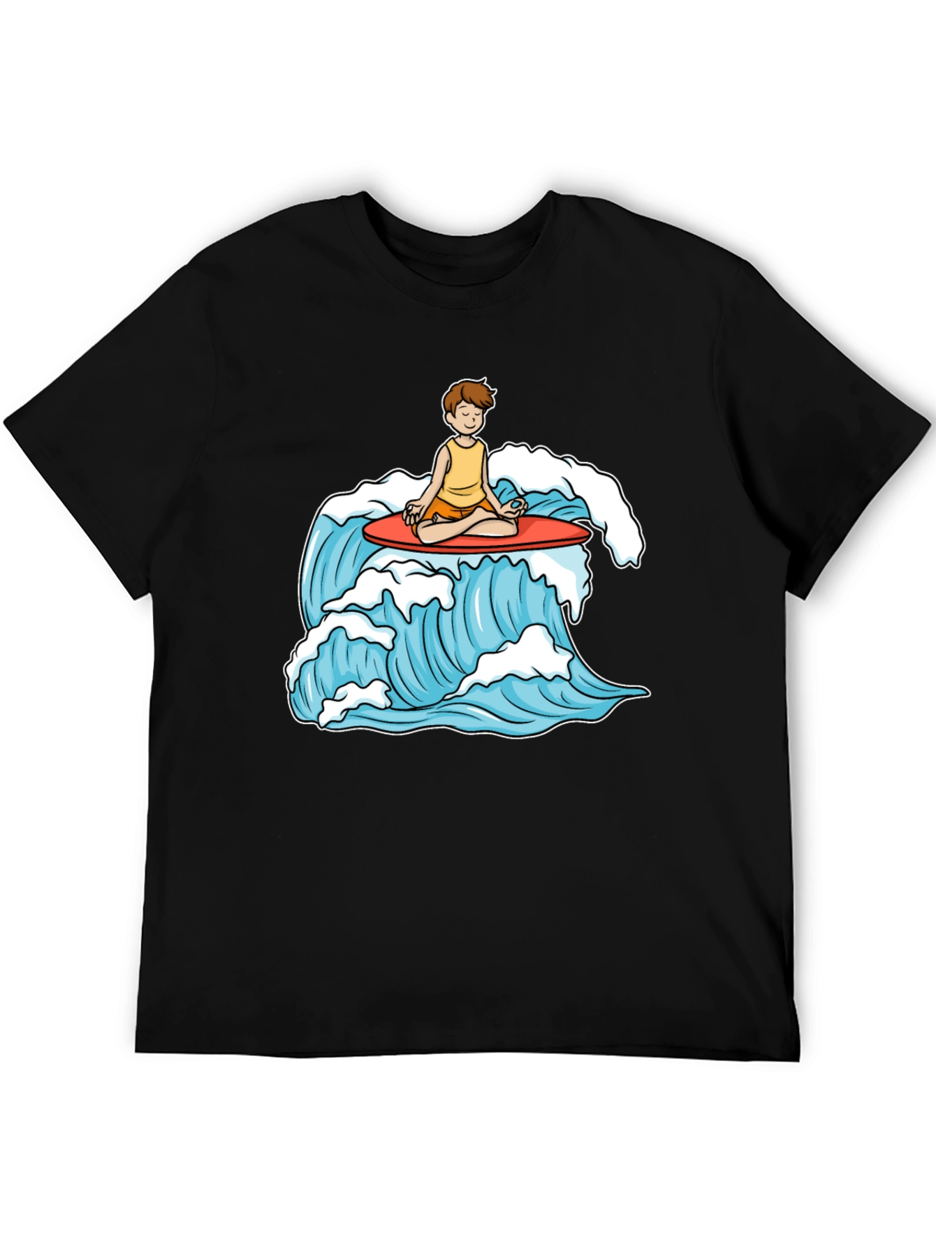 Zen Surfer T-Shirt - Meditating on Waves