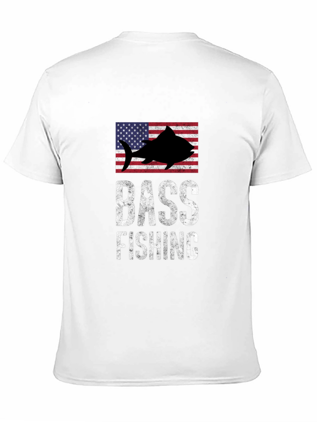 Bass Fishing American Flag Graphic T-Shirt