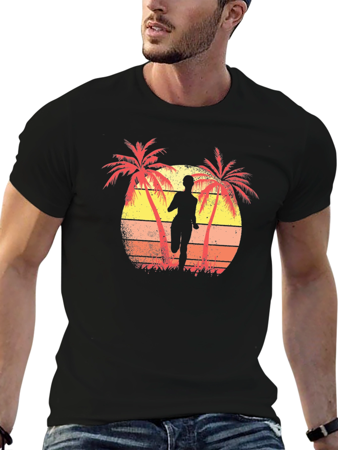 Retro Sunset Runner T-Shirt