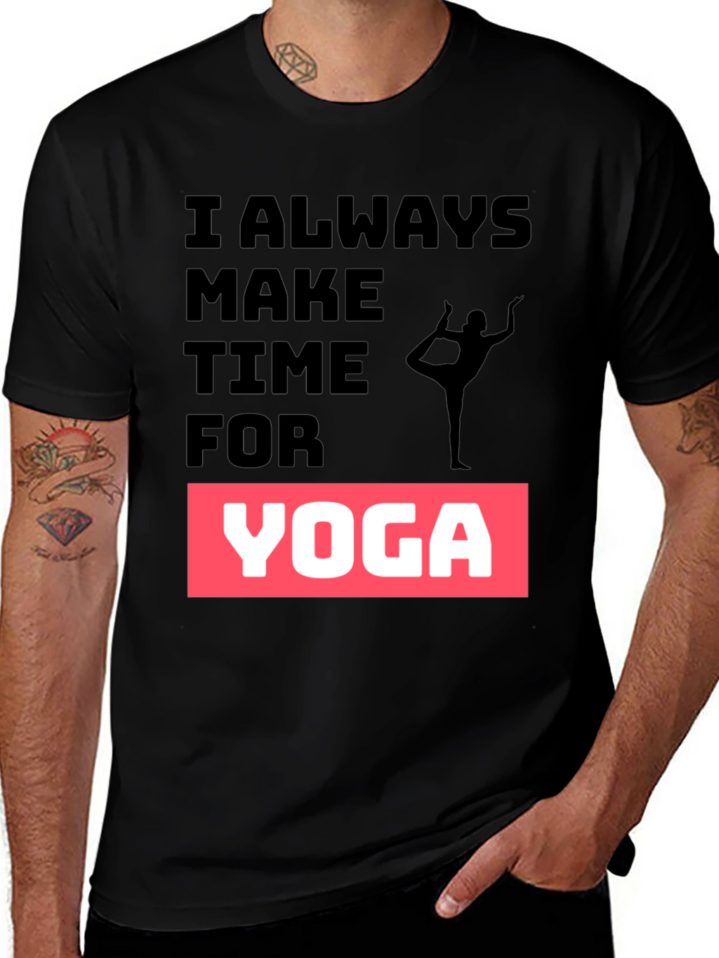 Yoga Time Black Graphic Tee
