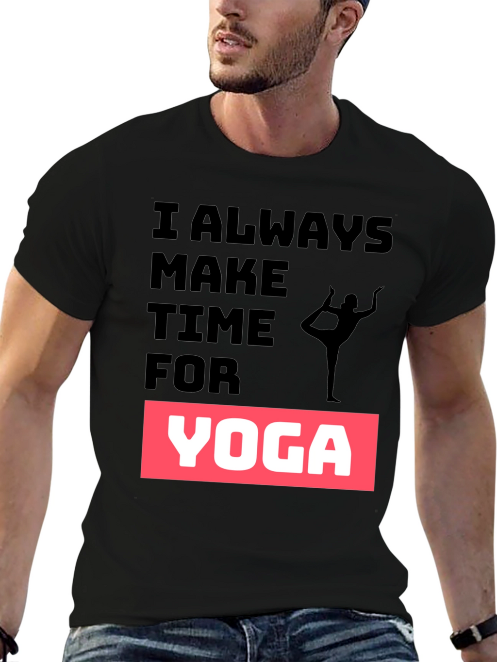 Yoga Time Black Graphic Tee