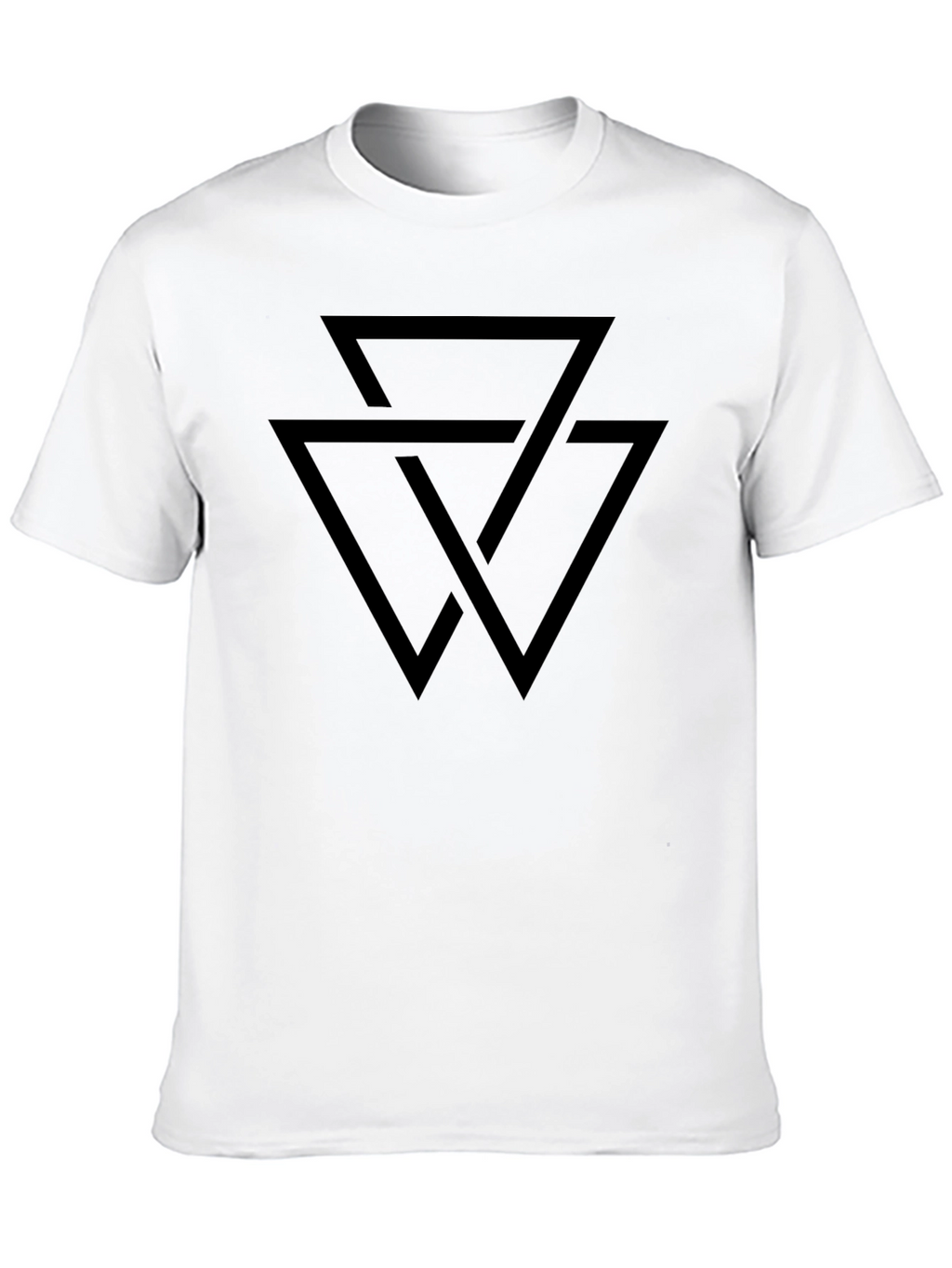 Geometric Triangle Design Black T-Shirt