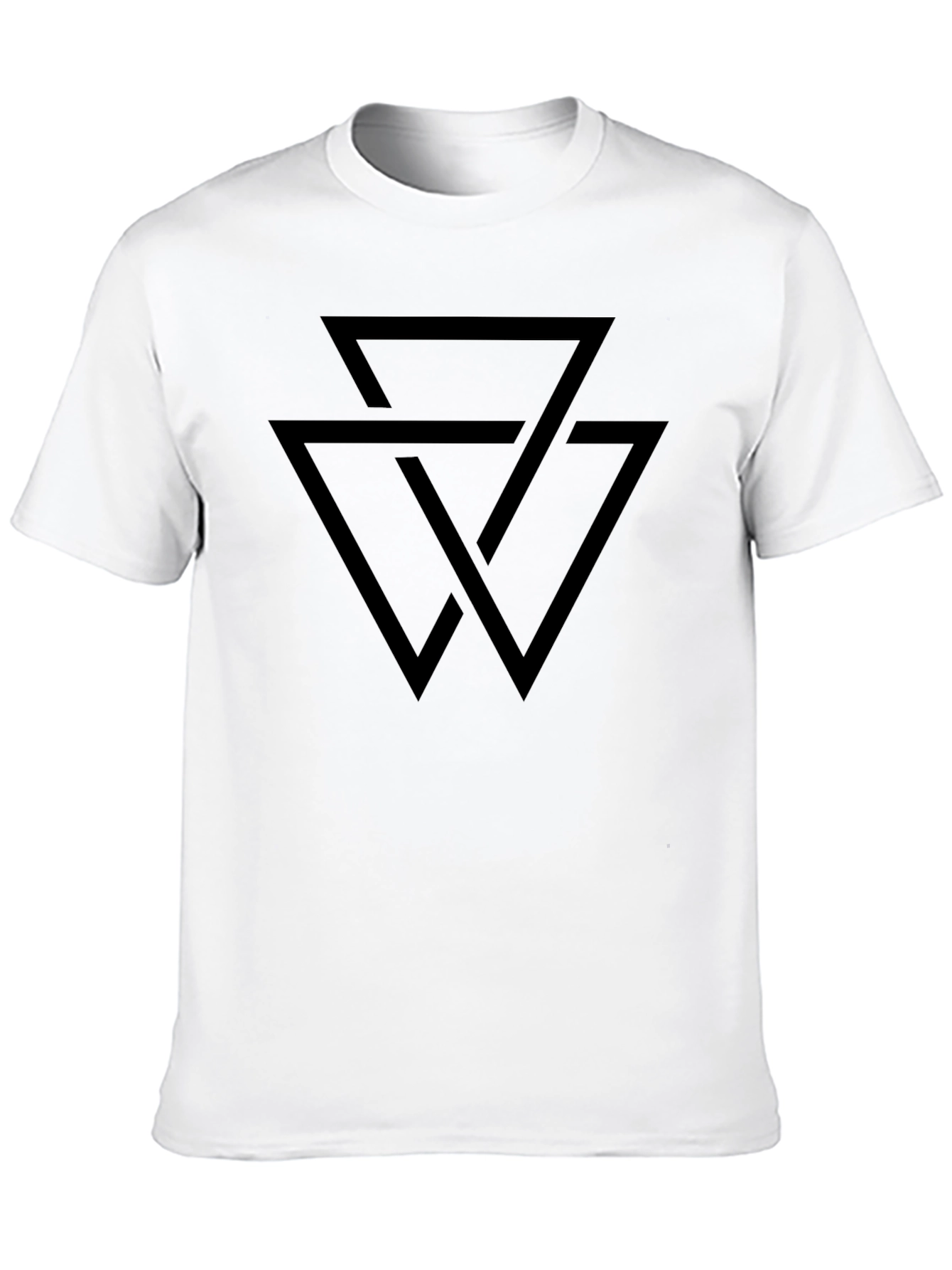 Geometric Triangle Design Black T-Shirt