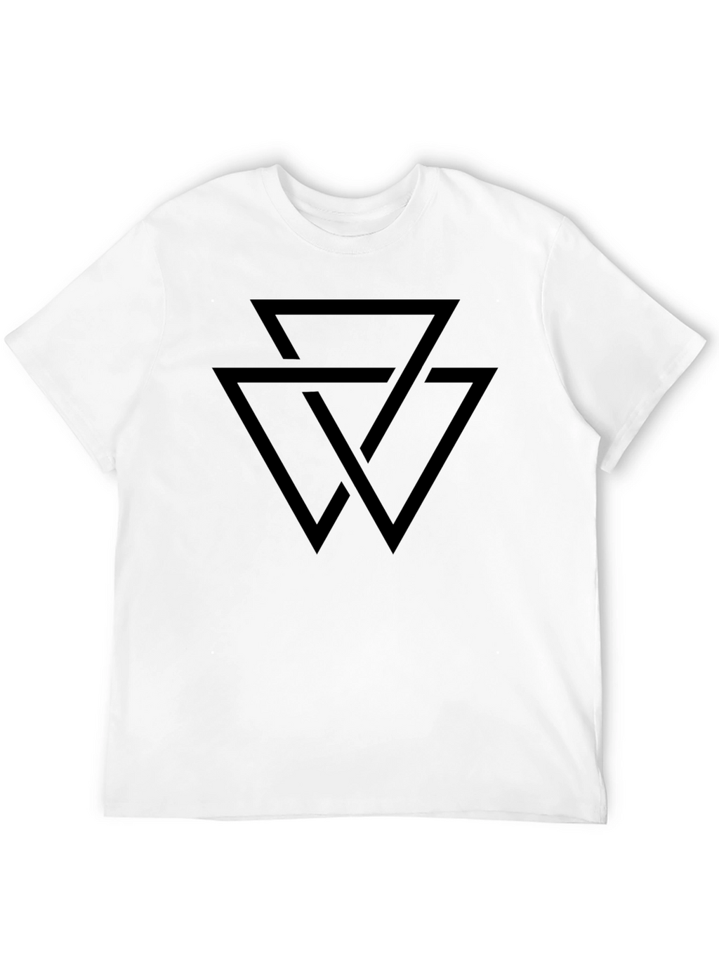 Geometric Triangle Design Black T-Shirt