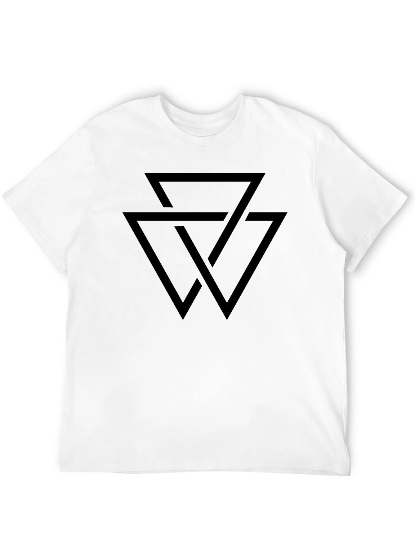 Geometric Triangle Design Black T-Shirt