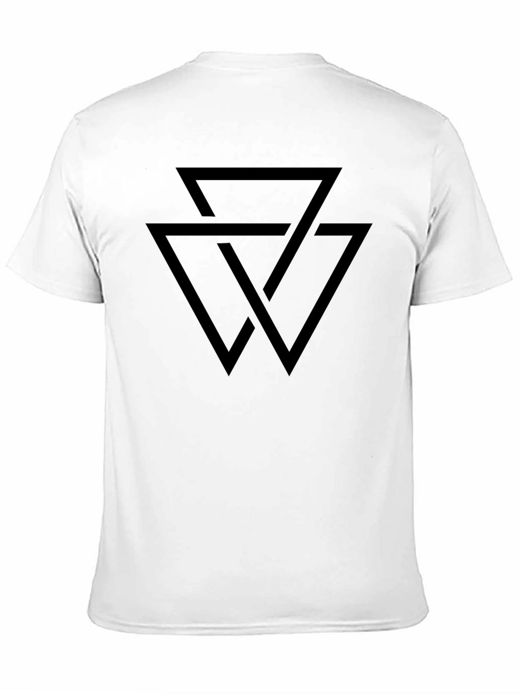 Geometric Triangle Design Black T-Shirt
