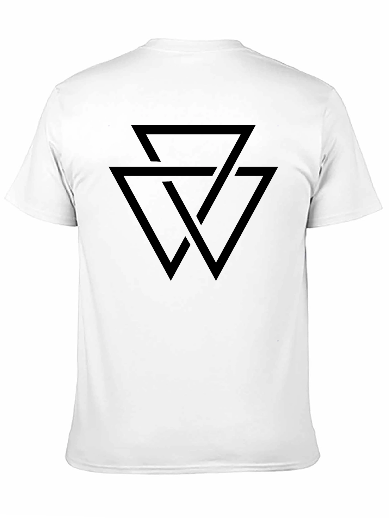 Geometric Triangle Design Black T-Shirt