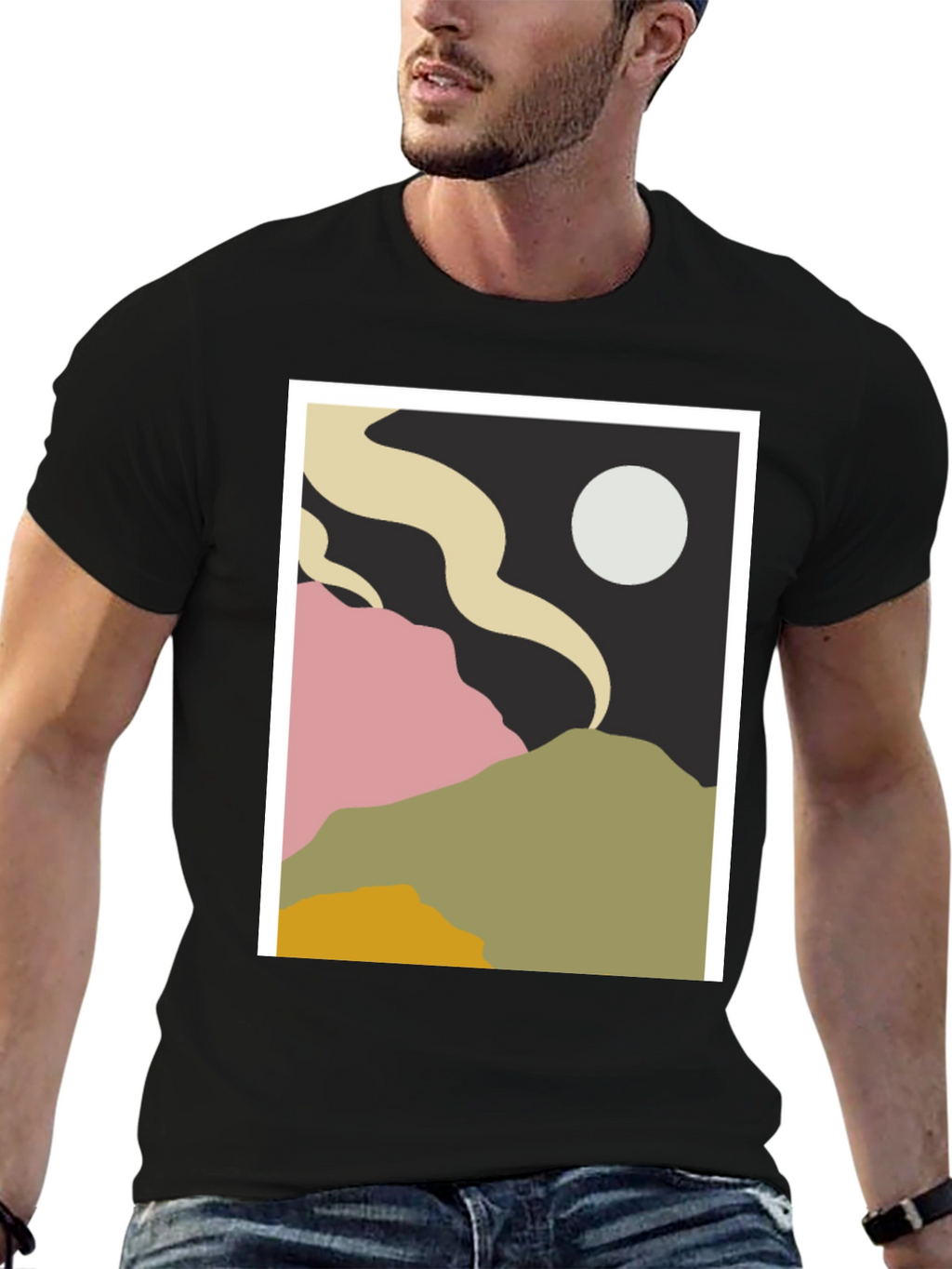 Abstract Landscape Graphic Tee - Modern Art Shirt