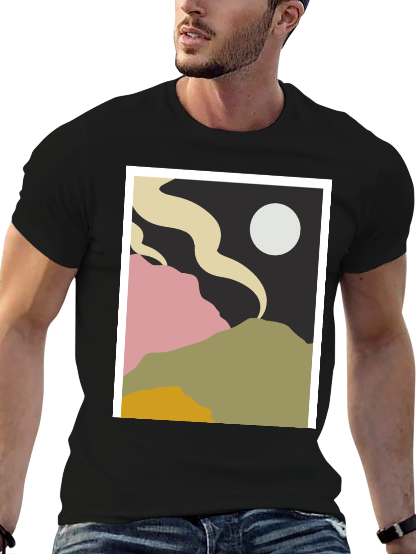 Abstract Landscape Graphic Tee - Modern Art Shirt