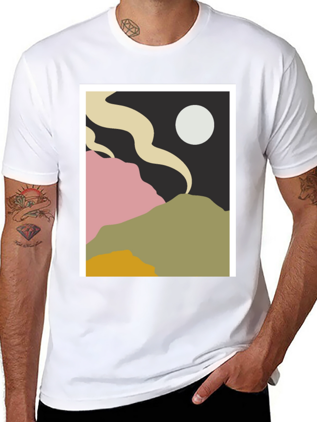 Abstract Landscape Graphic Tee - Modern Art Shirt