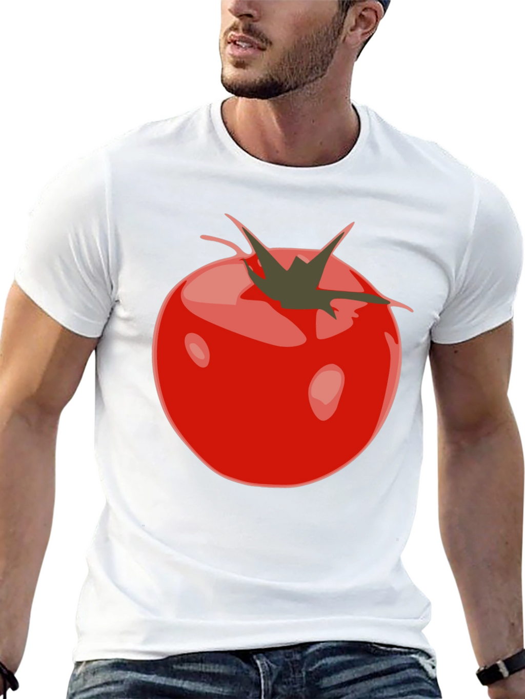 Tomato Graphic Black T-Shirt - Fresh & Fun