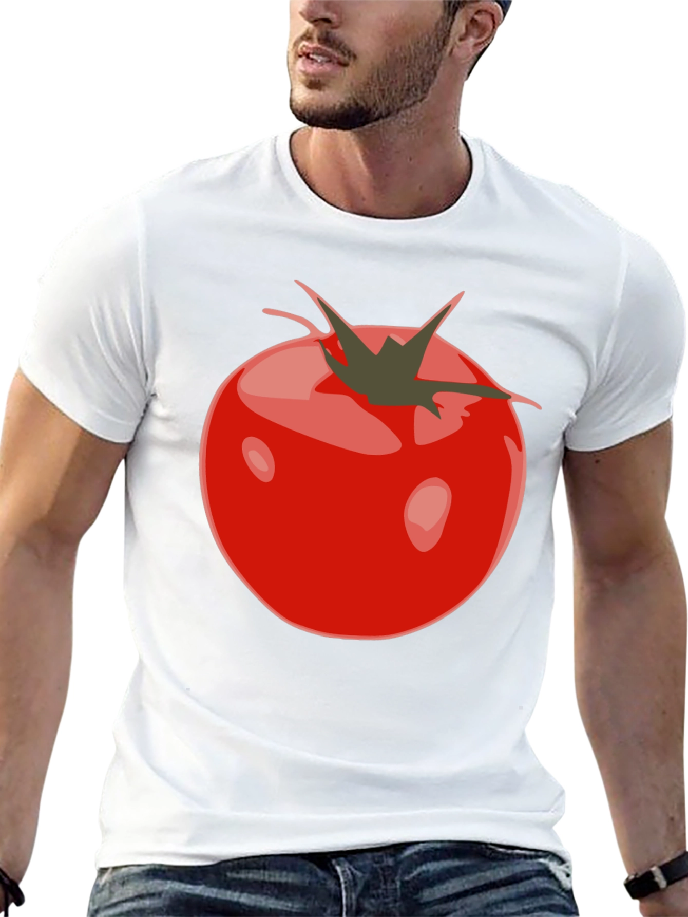 Tomato Graphic Black T-Shirt - Fresh & Fun