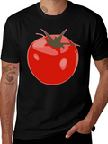 Tomato Graphic Black T-Shirt - Fresh & Fun