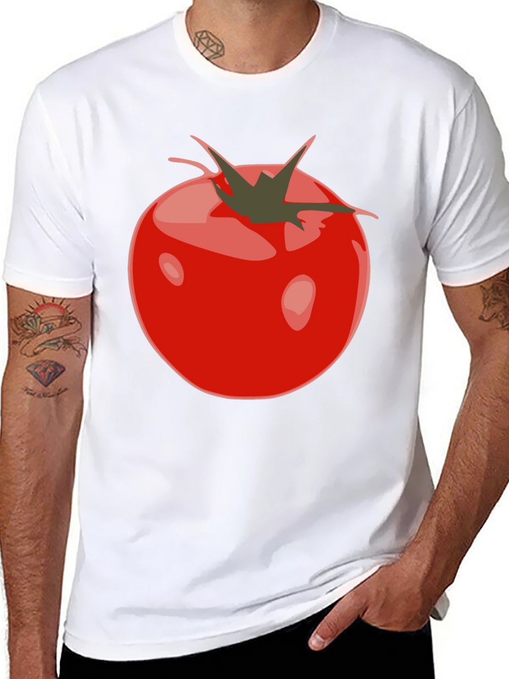 Tomato Graphic Black T-Shirt - Fresh & Fun