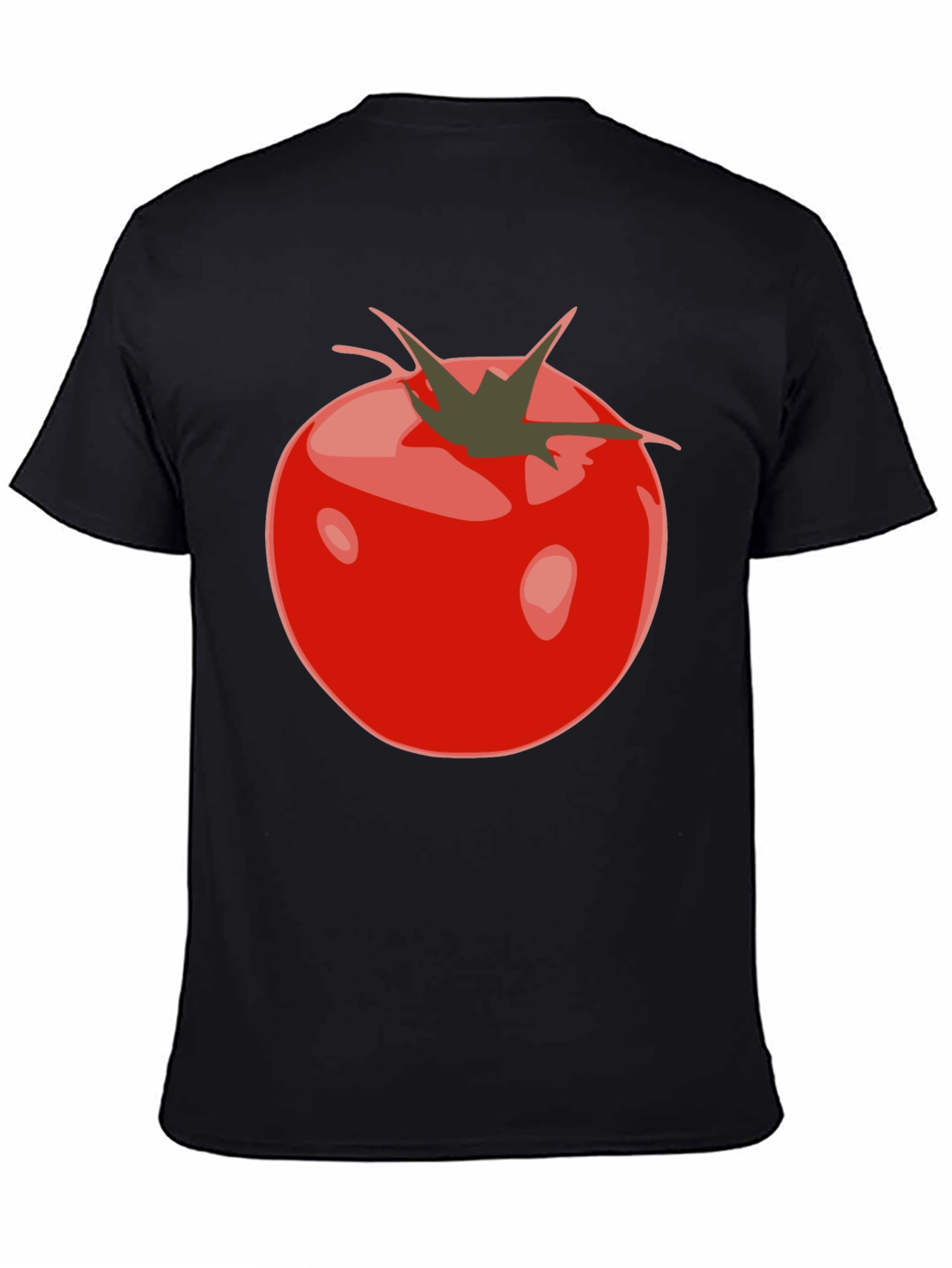 Tomato Graphic Black T-Shirt - Fresh & Fun