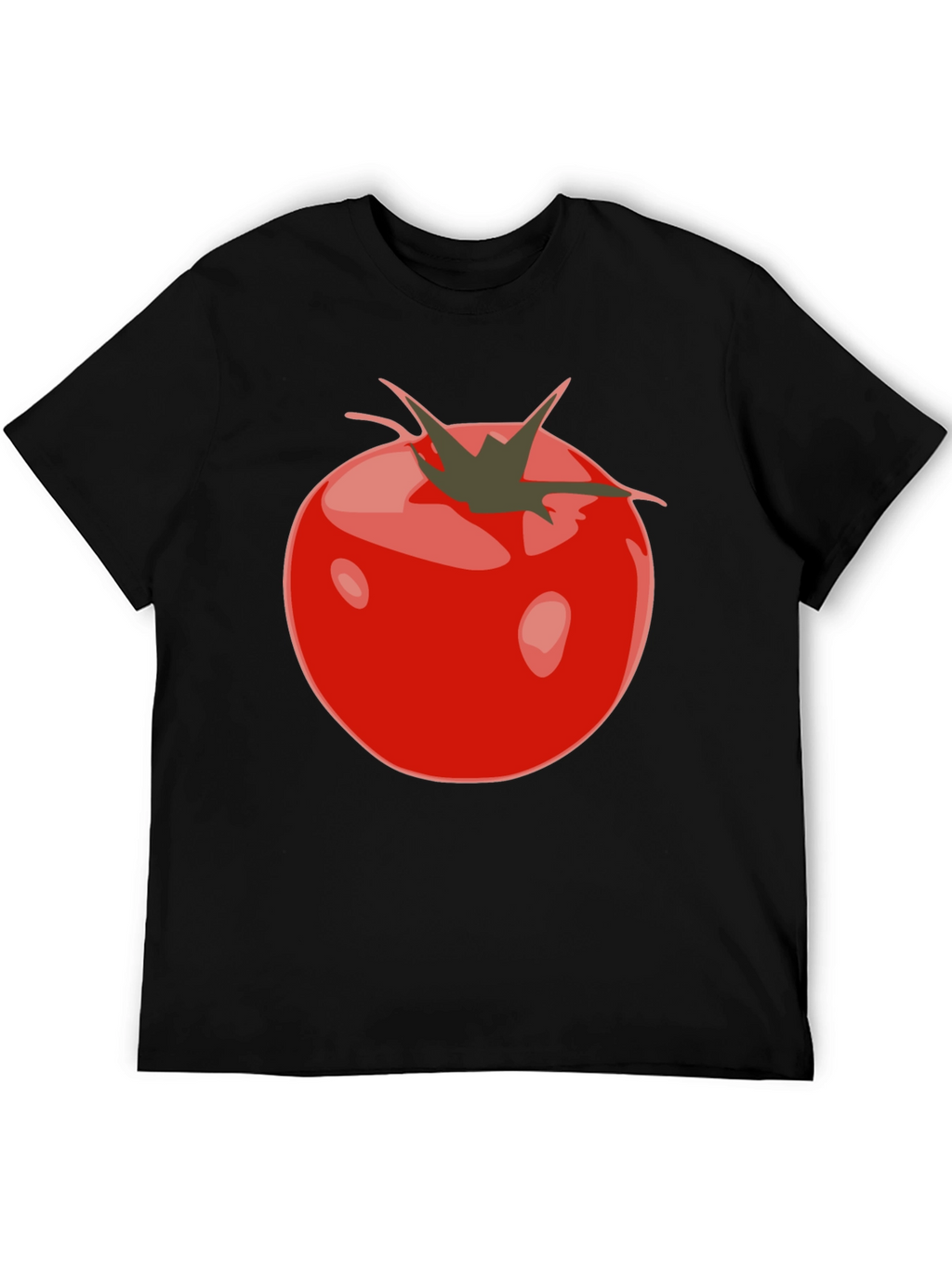Tomato Graphic Black T-Shirt - Fresh & Fun