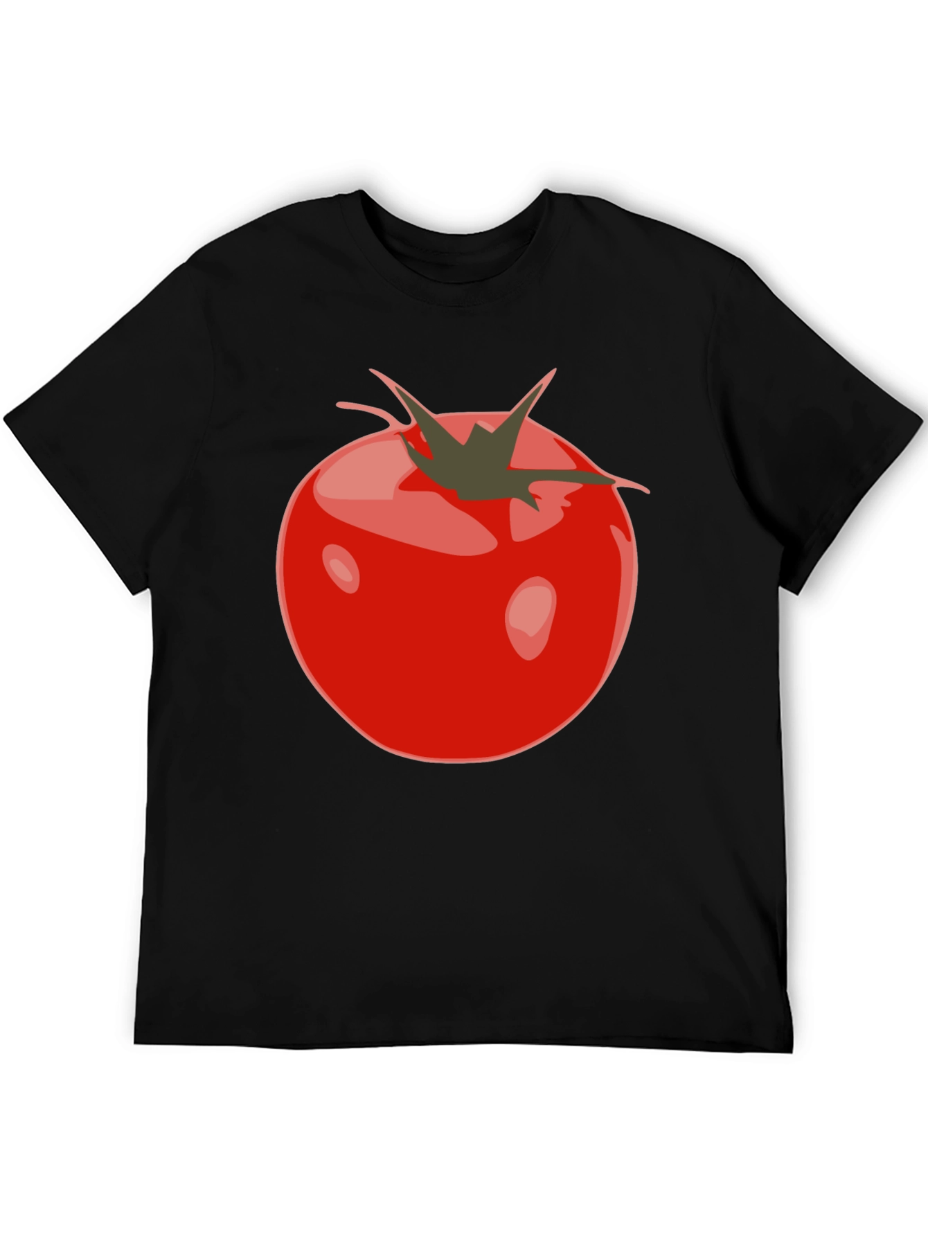Tomato Graphic Black T-Shirt - Fresh & Fun