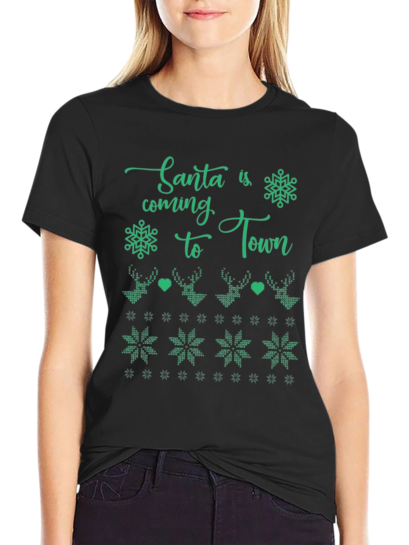 Santas Coming to Town Holiday Graphic Tee