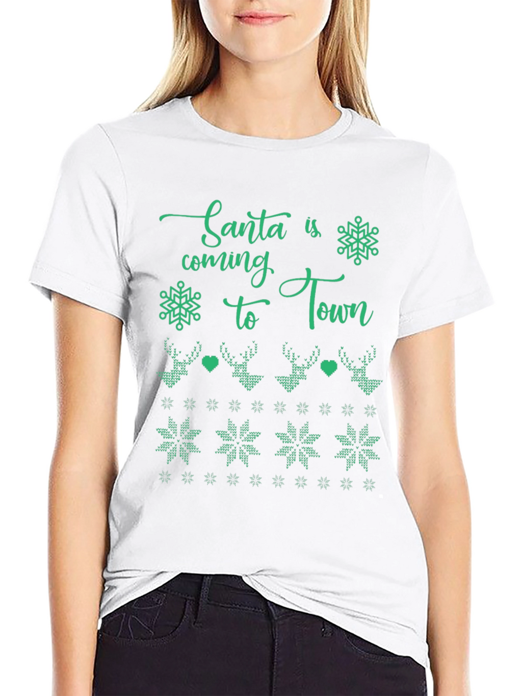 Santas Coming to Town Holiday Graphic Tee