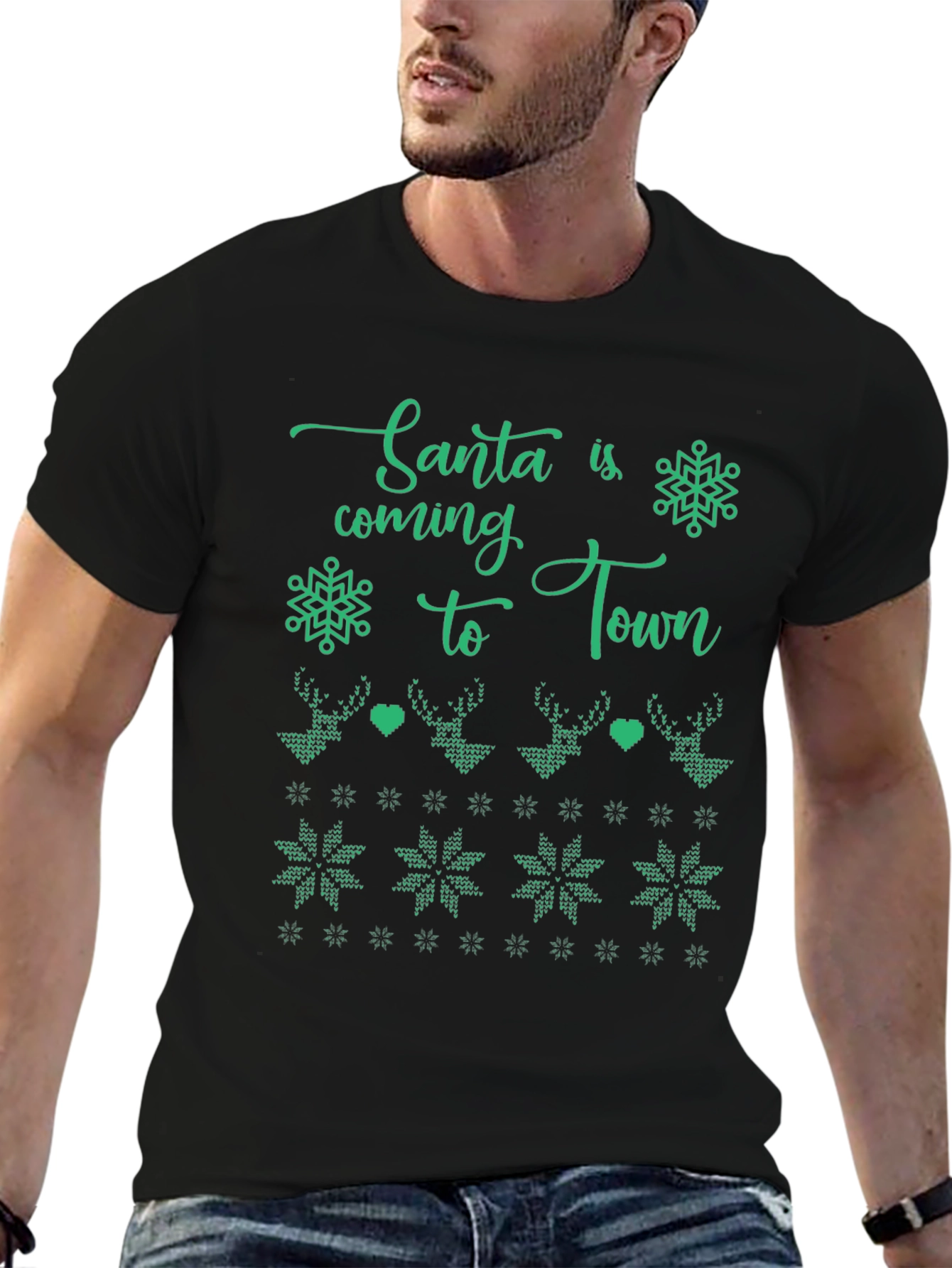 Santas Coming to Town Holiday Graphic Tee