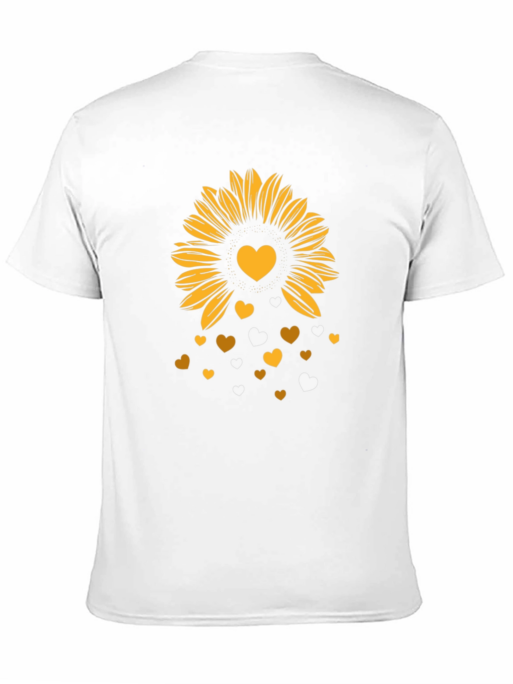 Sunflower Heart Graphic Tee - Stylish Mens Black T-Shirt