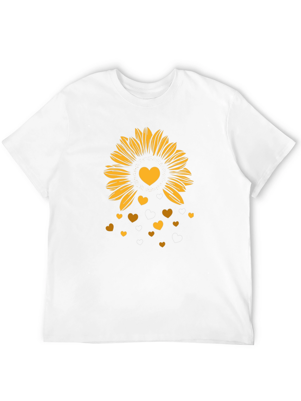 Sunflower Heart Graphic Tee - Stylish Mens Black T-Shirt