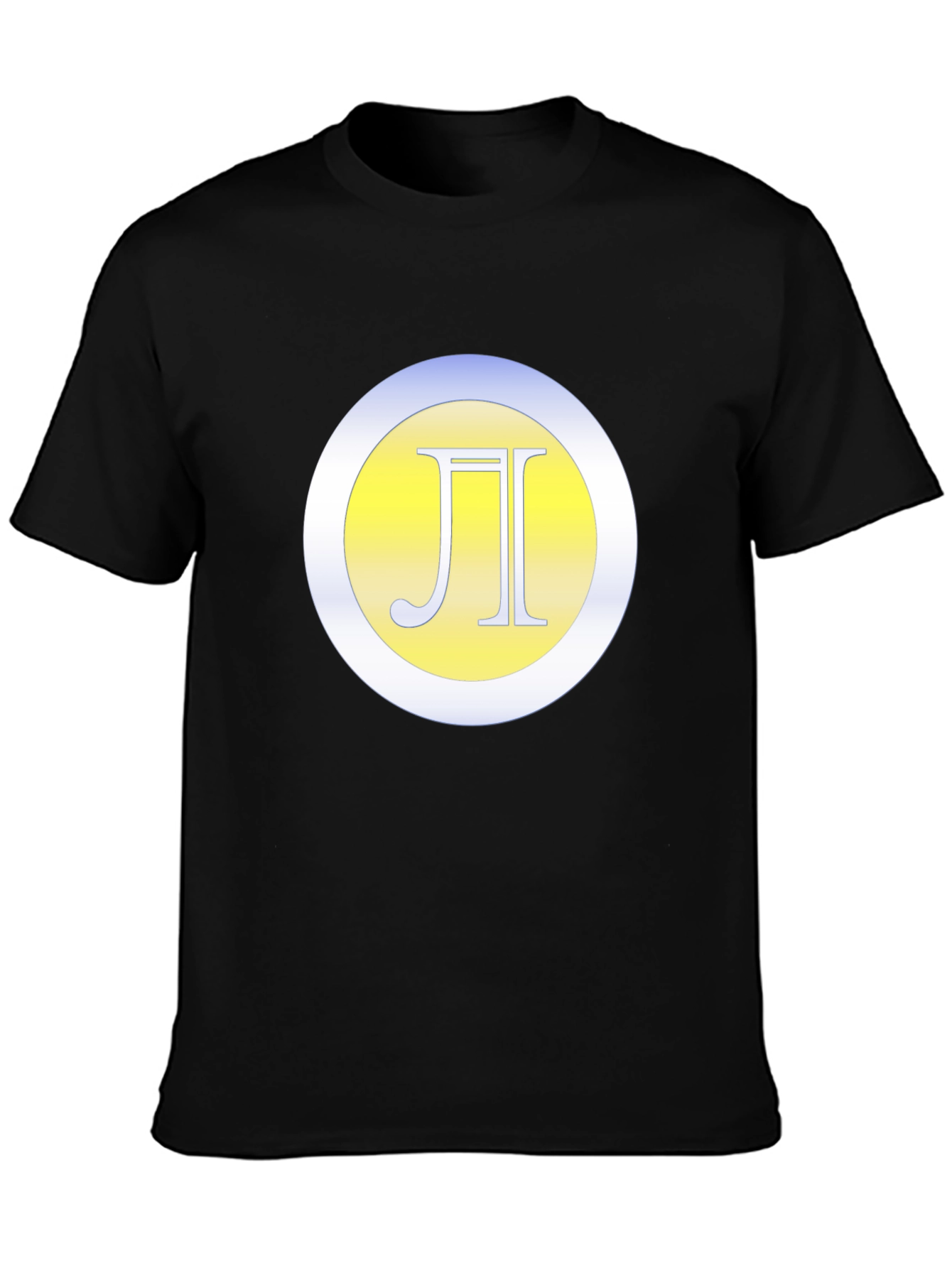 Black T-Shirt with Letter Logo