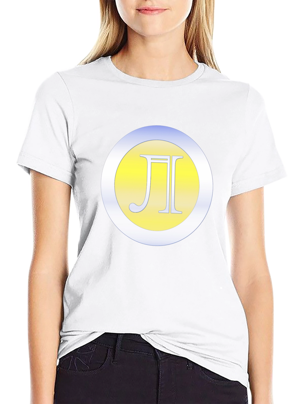 Black T-Shirt with Letter Logo