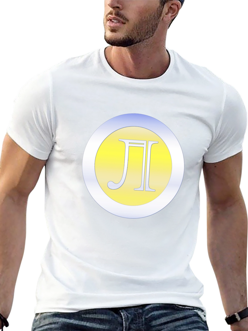 Black T-Shirt with Letter Logo
