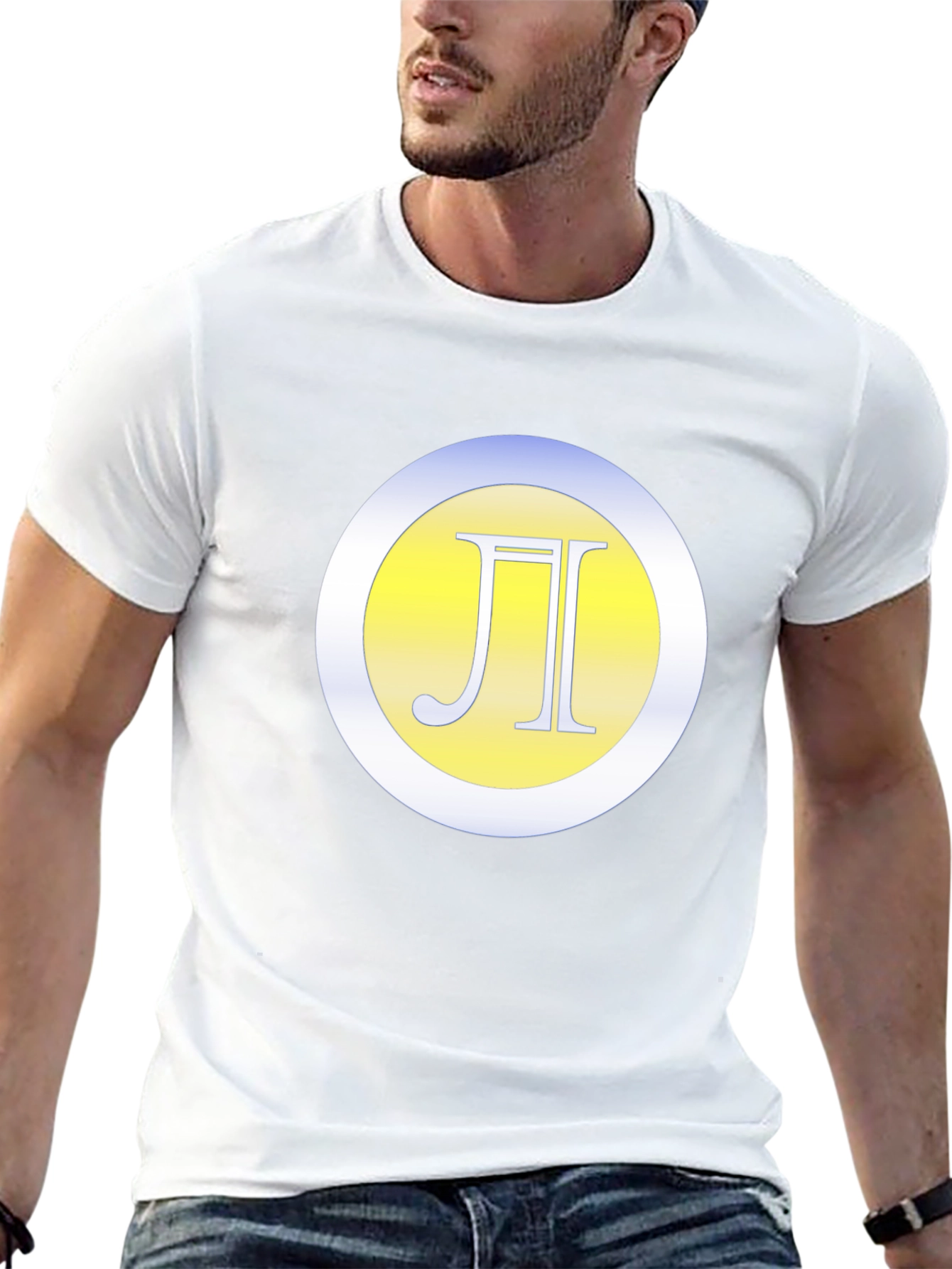 Black T-Shirt with Letter Logo