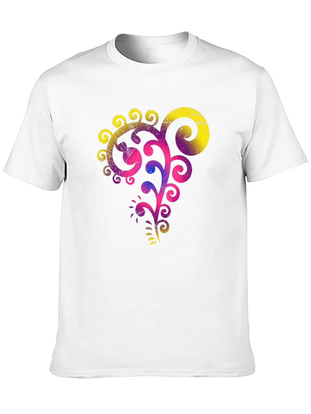 Stylish Black Tee with Vibrant Floral Graphic