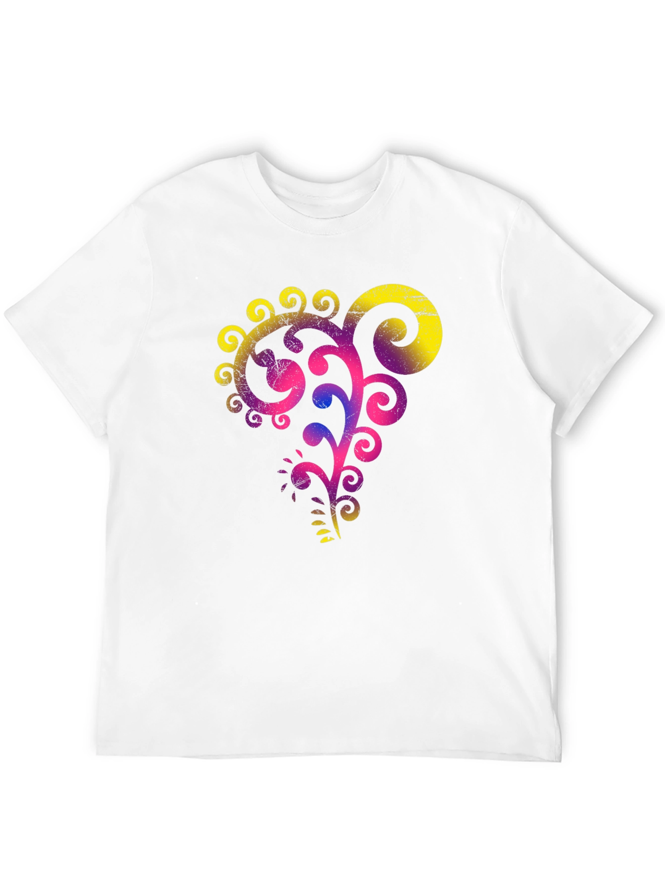 Stylish Black Tee with Vibrant Floral Graphic