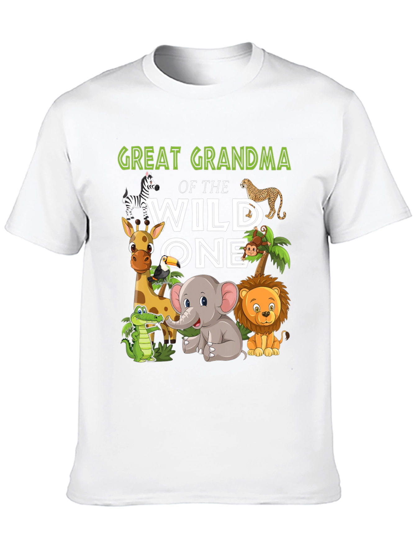 Great Grandma of the Wild One Zoo Animal T-Shirt