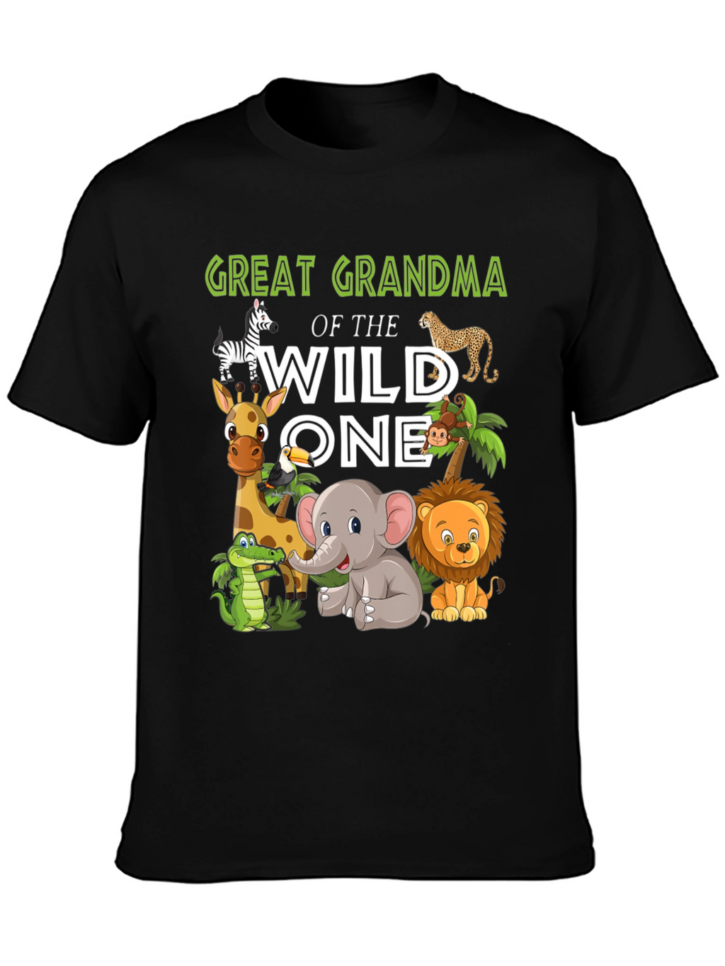 Great Grandma of the Wild One Zoo Animal T-Shirt