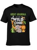 Great Grandma of the Wild One Zoo Animal T-Shirt