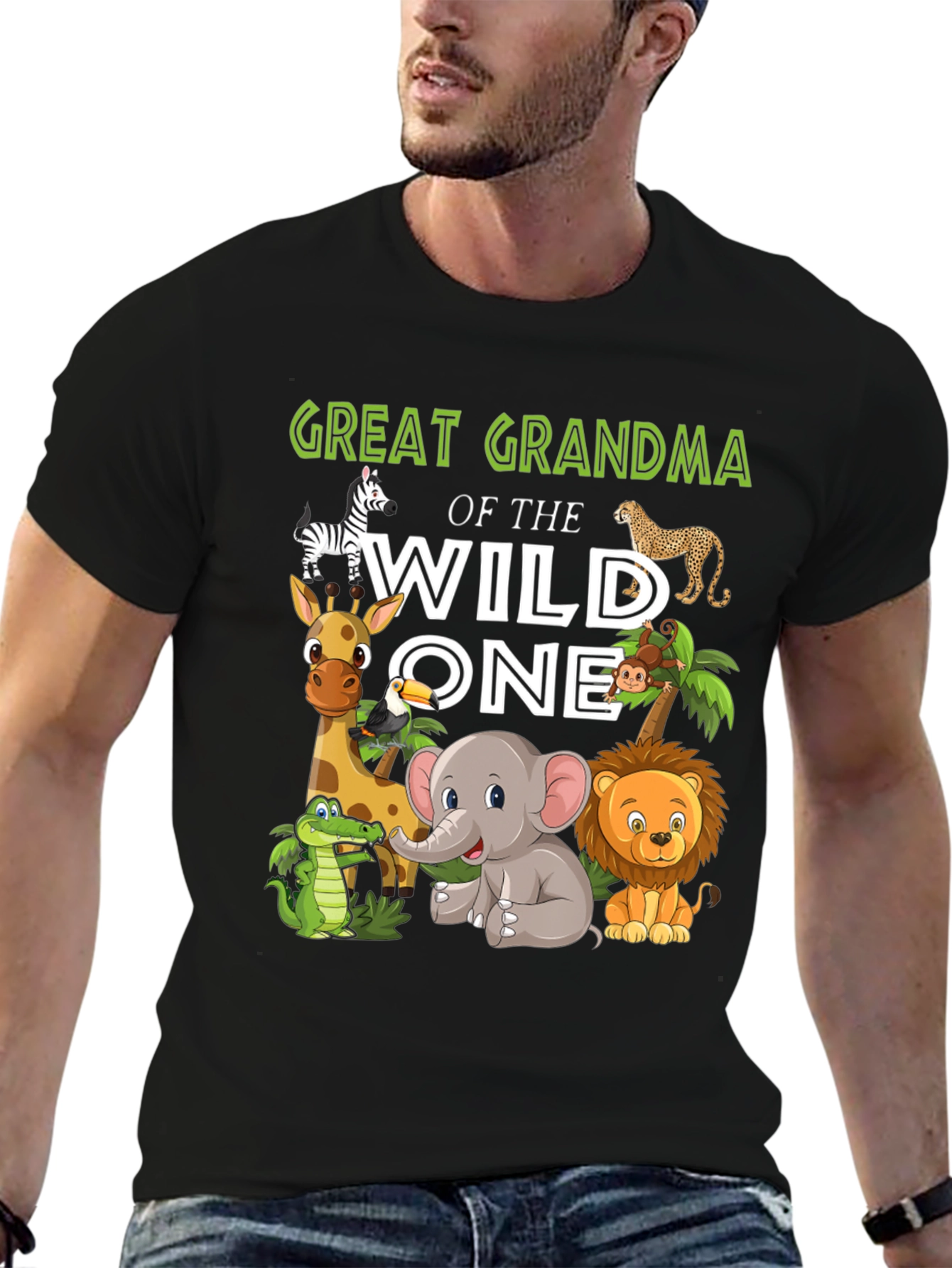 Great Grandma of the Wild One Zoo Animal T-Shirt