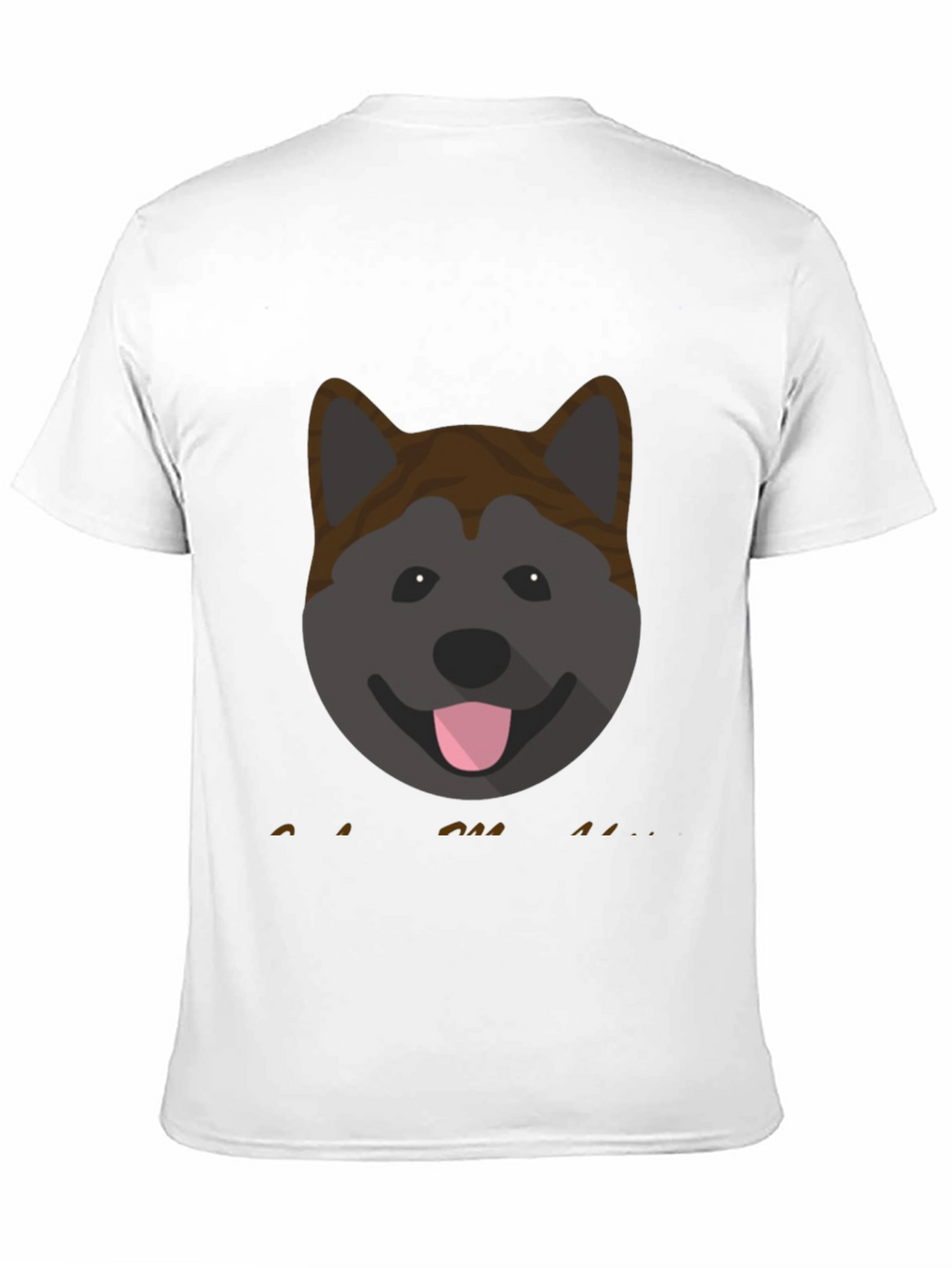 Akita Dog Graphic Print Mens Black T-Shirt
