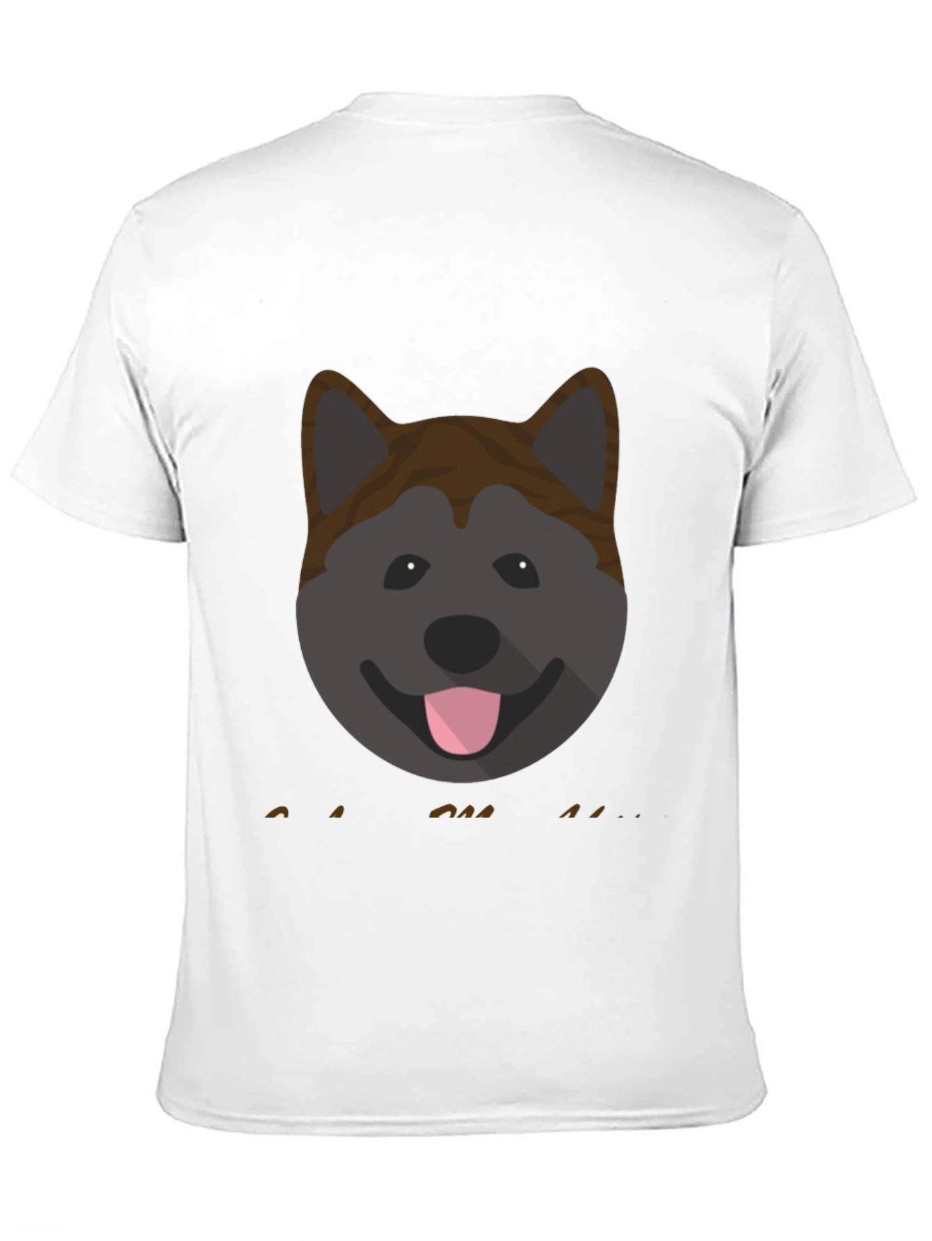 Akita Dog Graphic Print Mens Black T-Shirt