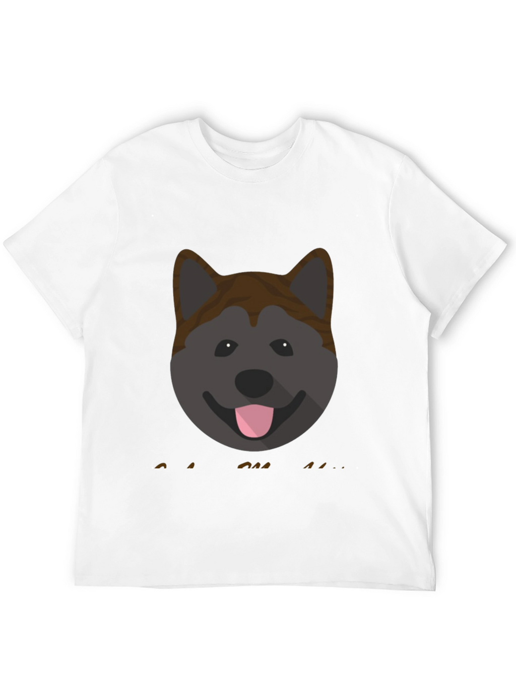 Akita Dog Graphic Print Mens Black T-Shirt