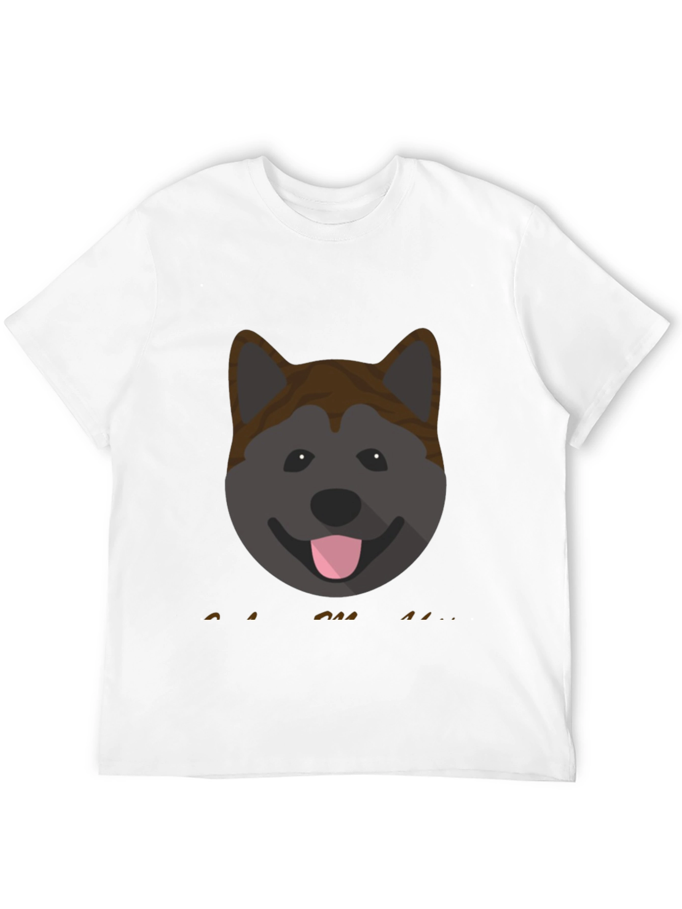 Akita Dog Graphic Print Mens Black T-Shirt