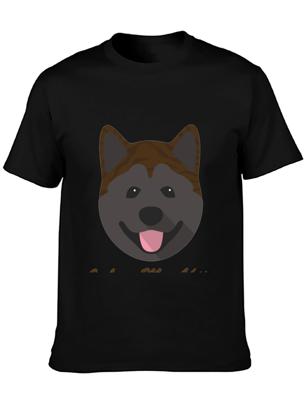 Akita Dog Graphic Print Mens Black T-Shirt