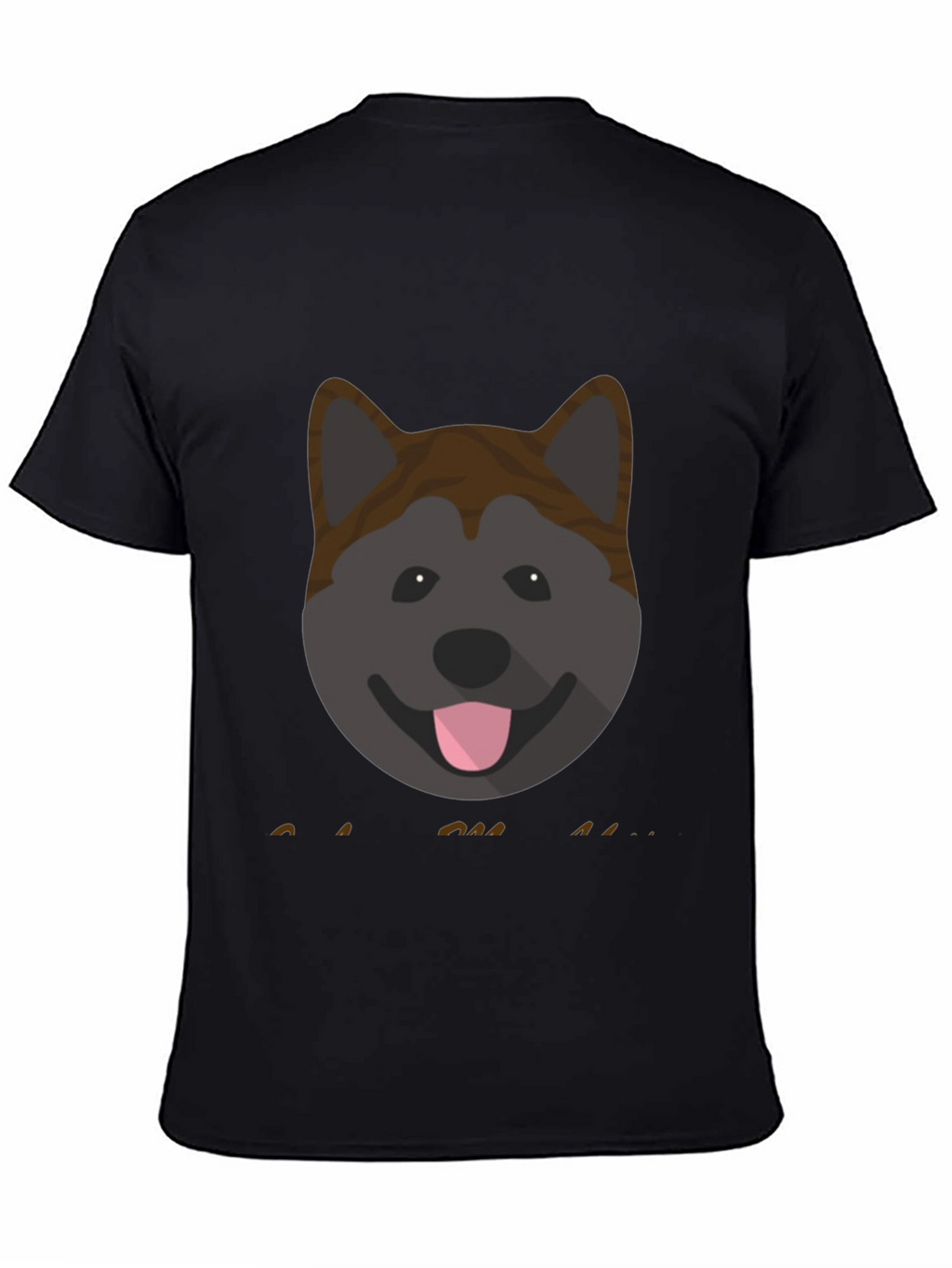 Akita Dog Graphic Print Mens Black T-Shirt
