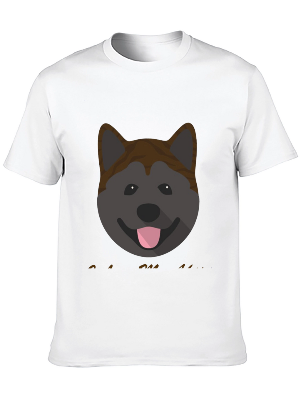 Akita Dog Graphic Print Mens Black T-Shirt