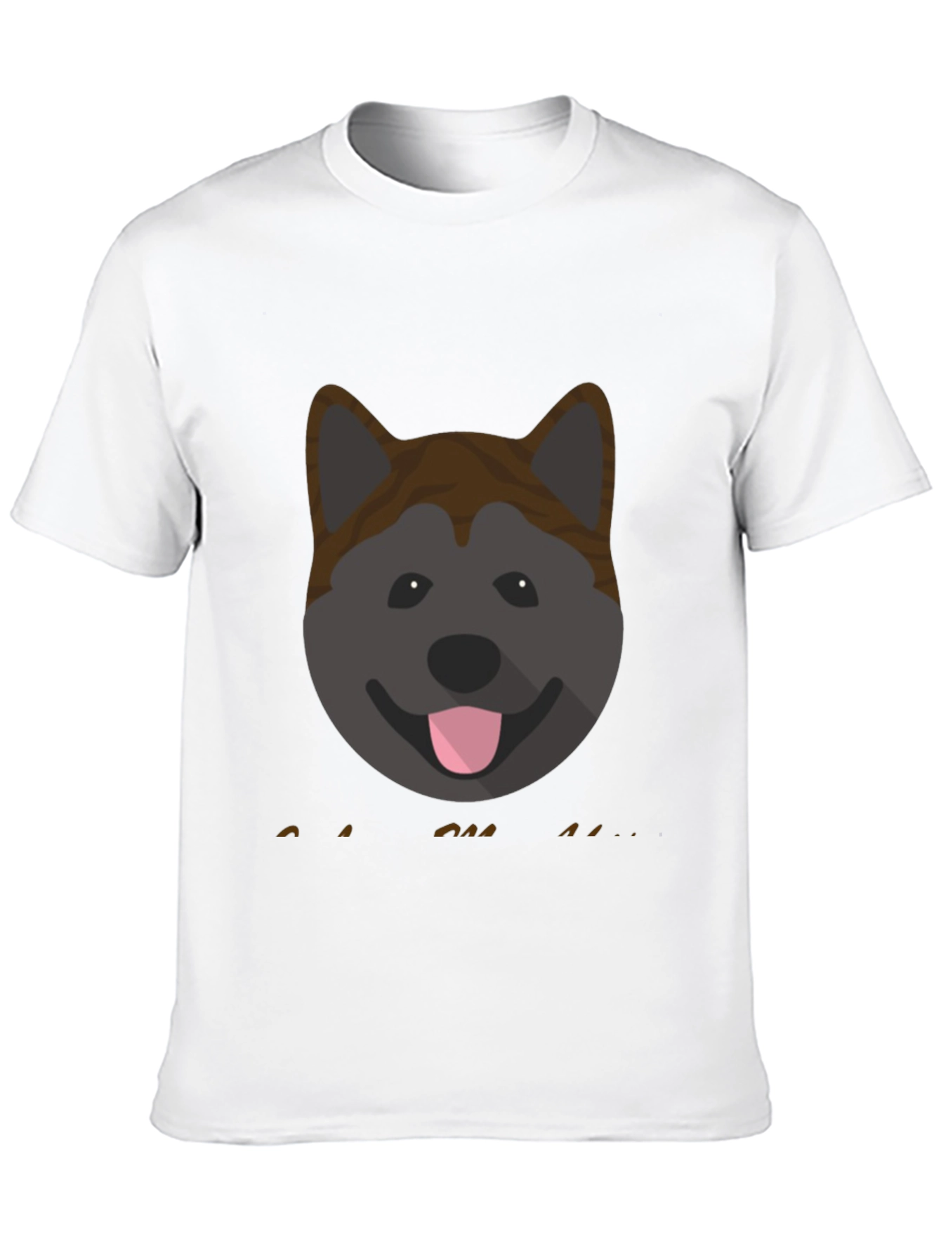 Akita Dog Graphic Print Mens Black T-Shirt