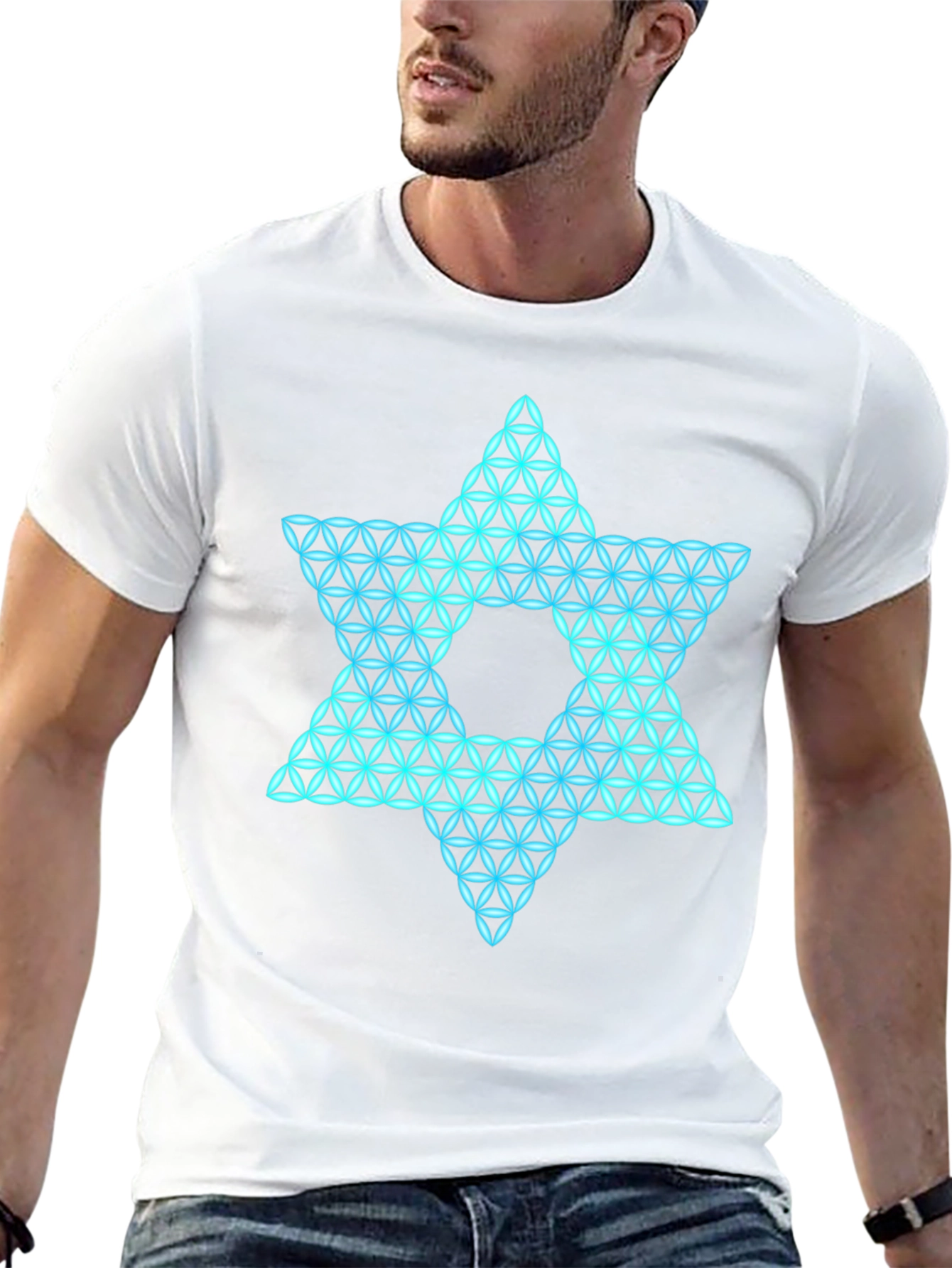 Geometric Star Graphic Tee - Mens Black T-Shirt