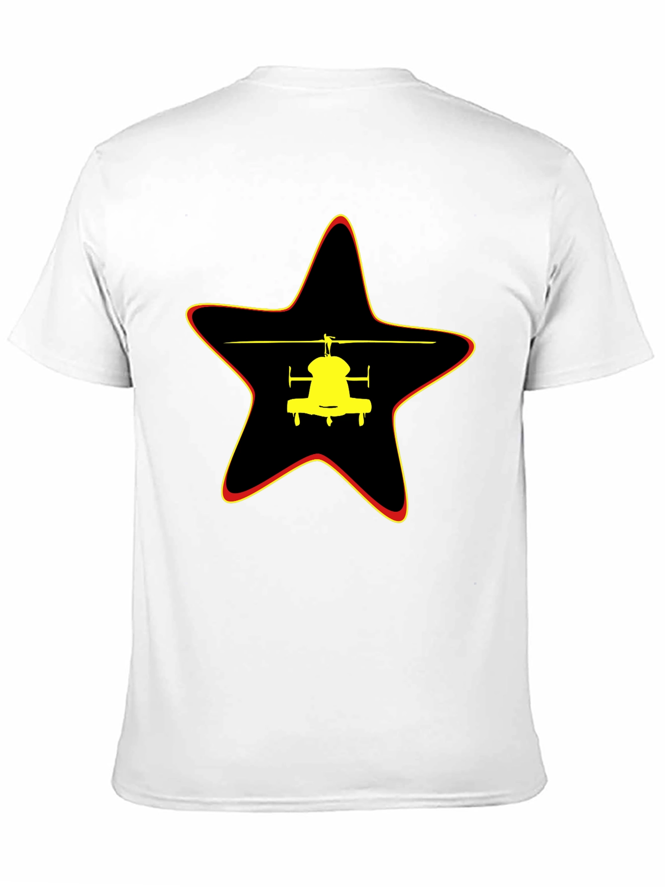 Helicopter Star Graphic Black T-Shirt