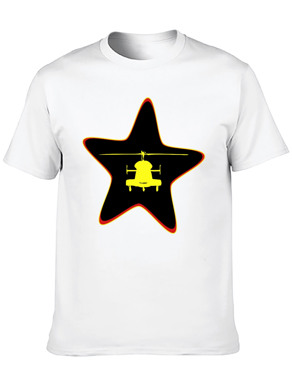 Helicopter Star Graphic Black T-Shirt